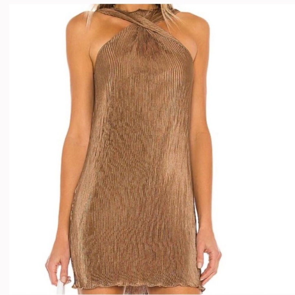 Brown Ribbed Sleeveless Dress